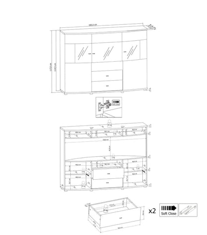 Gate 81 Display Cabinet 160cm