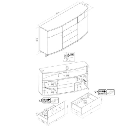 Gate 85 Display Cabinet 160cm