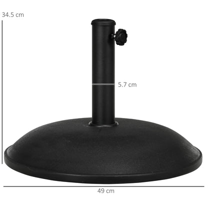 Outsunny Heavy Duty Cement Parasol Umbrella Base 20kg Patio Stand Garden Outdoor Shade Holder Round