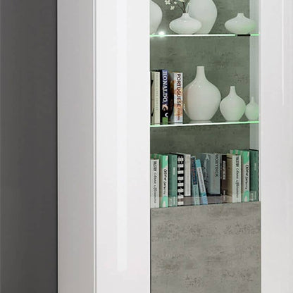 Rondo 10 Tall Display Cabinet 70cm [Concrete Grey]