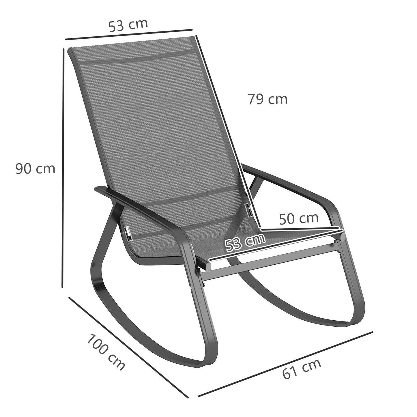 Outsunny Rocking Garden Chair - Szary