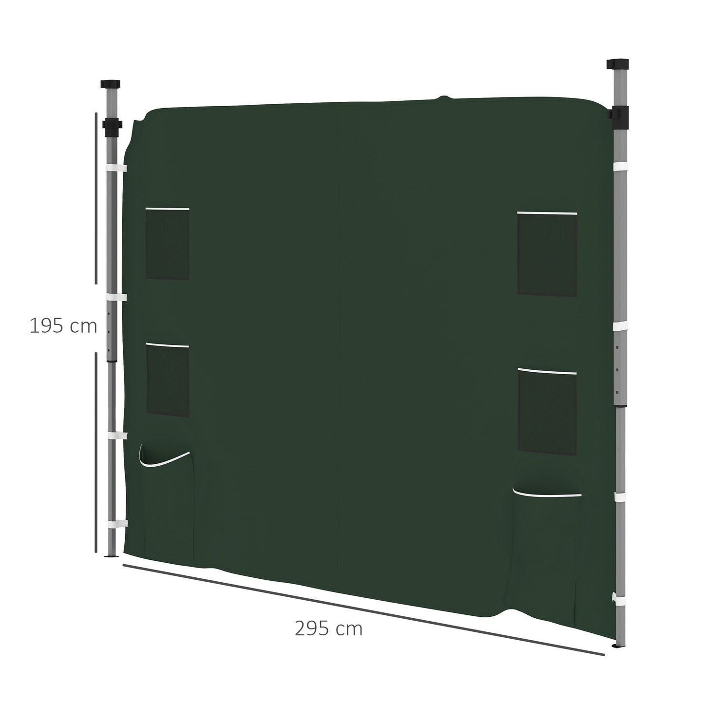 Outsunny 195 x 295cm Replacement Gazebo Sidewall - Green