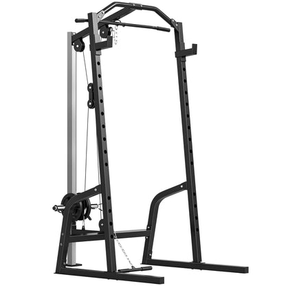 SPORTNOW Power Cage Power Rack with 15-Level Squat Rack, Cable Pulley System, Lat Pulldown & Pull Up Bar