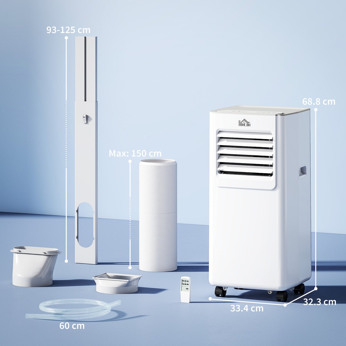 HOMCOM 7000 BTU Air Conditioning Unit, 3-in-1 Portable Air Conditioner, Dehumidifier, Cooling Fan with 2 Speeds, 24H Timer, Remote Control, LED Display, Window Venting Kit, 15m√Ç¬≤