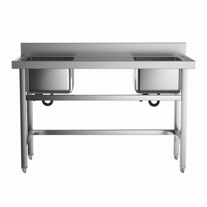 4ft Stainless Steel Kitchen Commercial 3-compartment Sink with Drainboard
