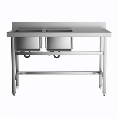 4ft Stainless Steel Kitchen Commercial 3-compartment Sink with Drainboard