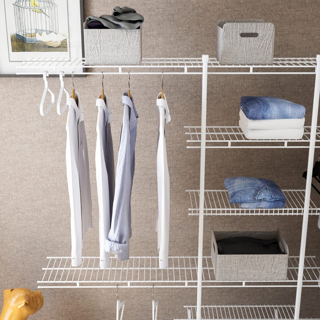 Versatile DIY Closet Set – Durable Steel and Iron Hanging System