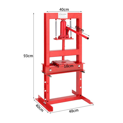 6 Ton Hydraulic H-Frame Shop Press Adjustable Working Table