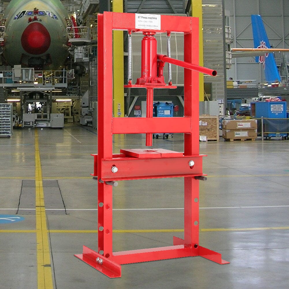6 Ton Hydraulic H-Frame Shop Press Adjustable Working Table