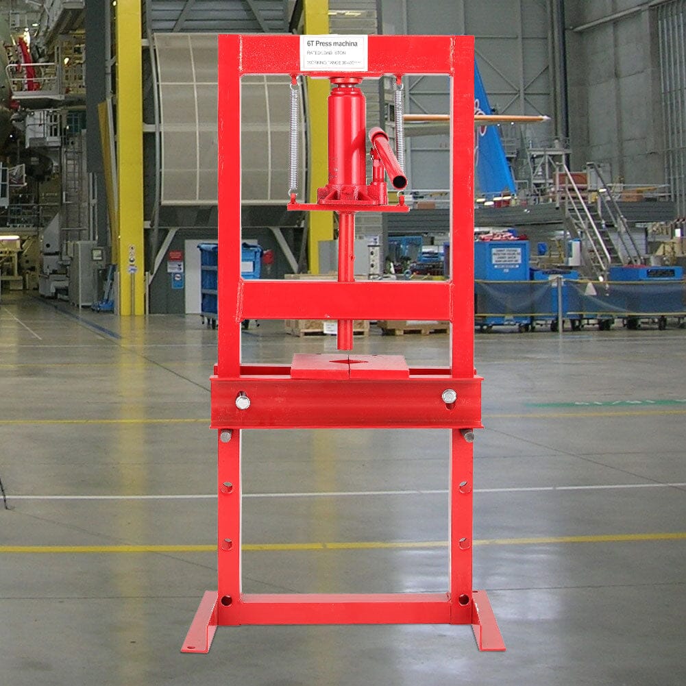 6 Ton Hydraulic H-Frame Shop Press Adjustable Working Table