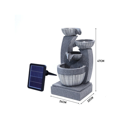 Water Fountain Rockery Decoration Solar Powered for Outdoor Decoration