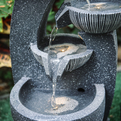 Water Fountain Rockery Decoration Solar Powered for Outdoor Decoration