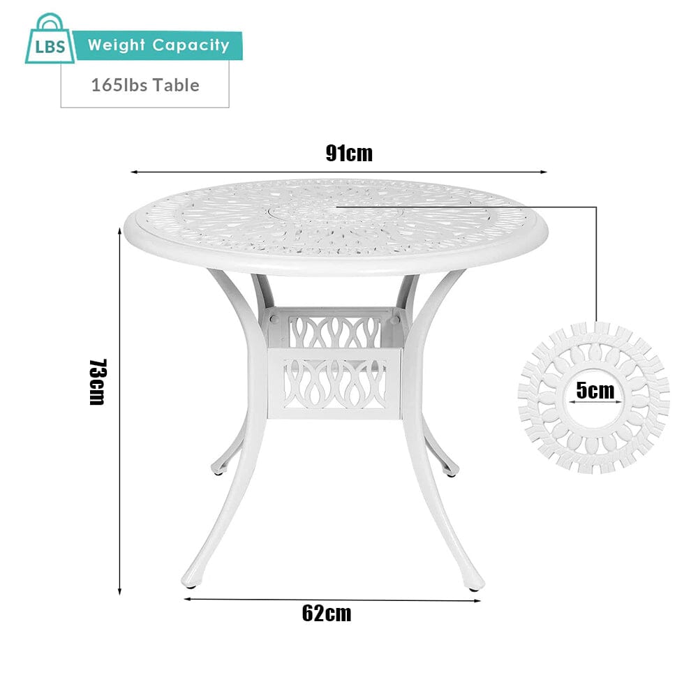 Garden Bistro Table Round Hollow Table with Parasol Hole