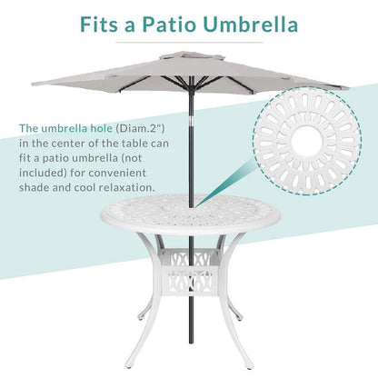 Garden Bistro Table Round Hollow Table with Parasol Hole