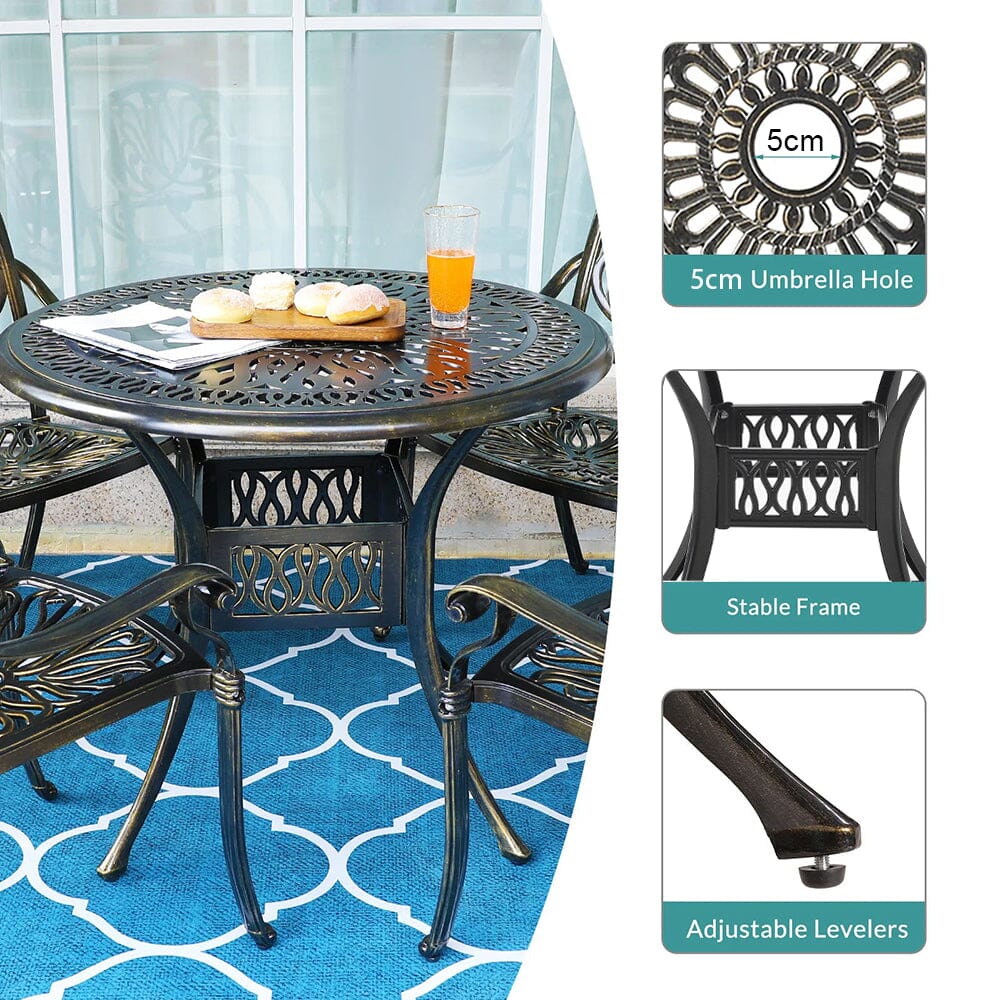 Garden Bistro Table Round Hollow Table with Parasol Hole