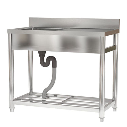 Stainless Steel One Compartment Commercial Sink with Right Drainboard