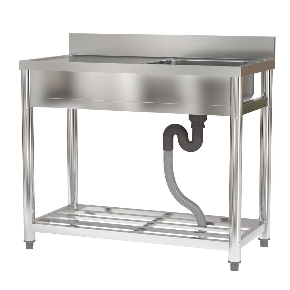 Stainless Steel One Compartment Commercial Sink with Left Drainboard