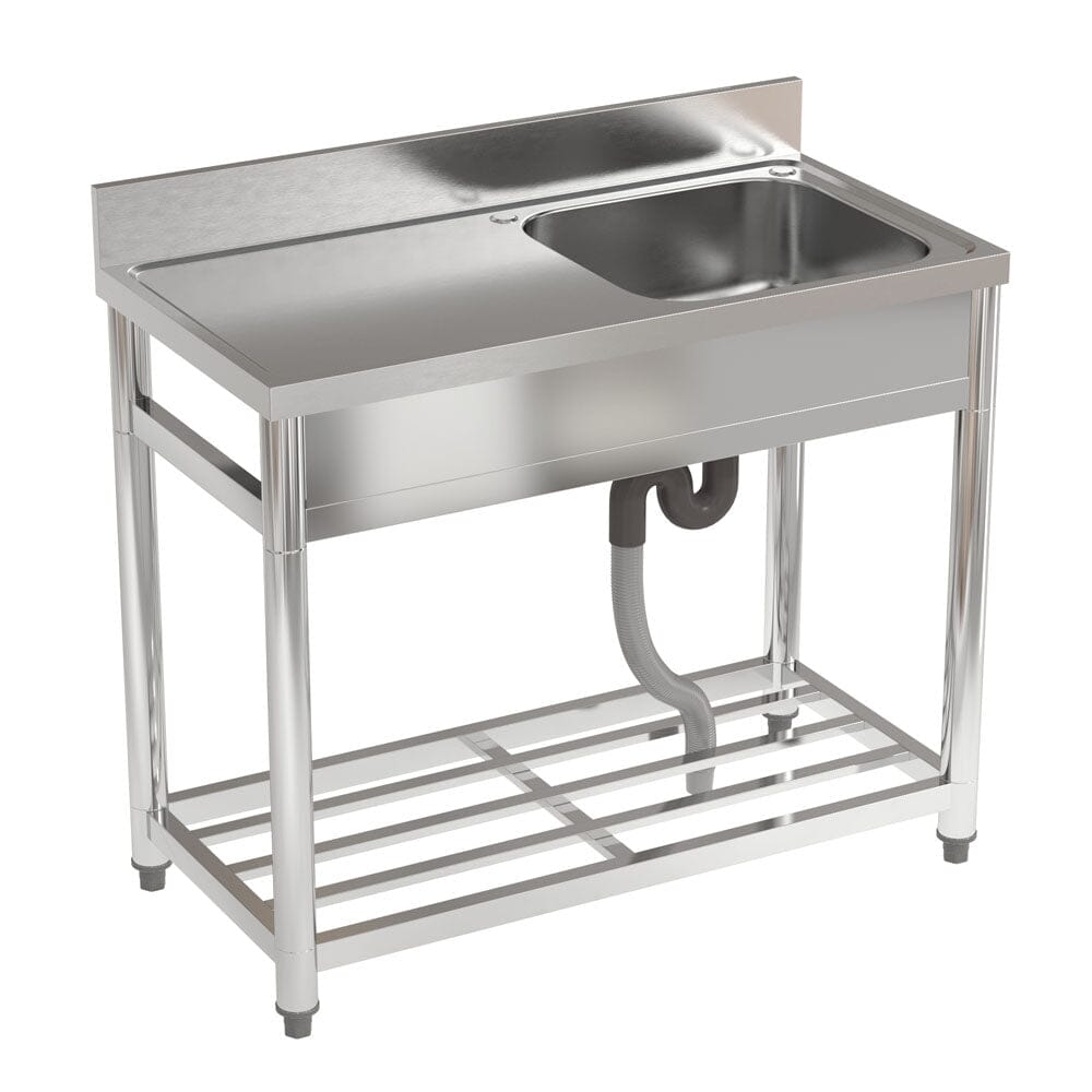 Stainless Steel One Compartment Commercial Sink with Left Drainboard