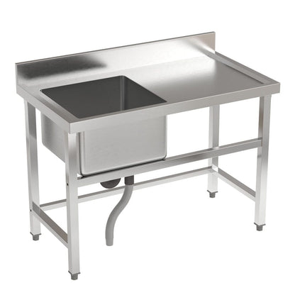 3ft Stainless Steel One Compartment Commercial Sink with Right Drainboard