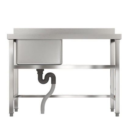 3ft Stainless Steel One Compartment Commercial Sink with Right Drainboard
