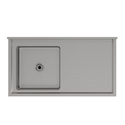 3ft Stainless Steel One Compartment Commercial Sink with Right Drainboard