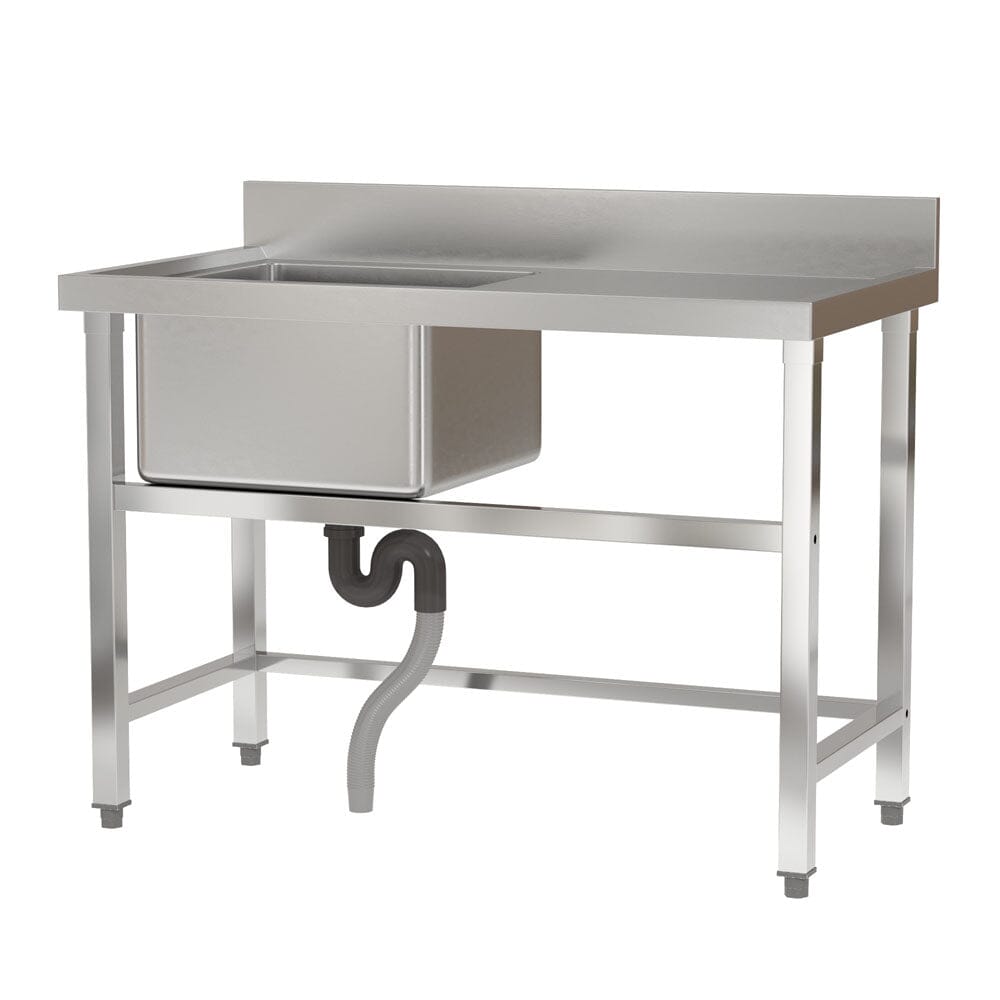 3ft Stainless Steel One Compartment Commercial Sink with Right Drainboard