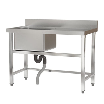 3ft Stainless Steel One Compartment Commercial Sink with Right Drainboard