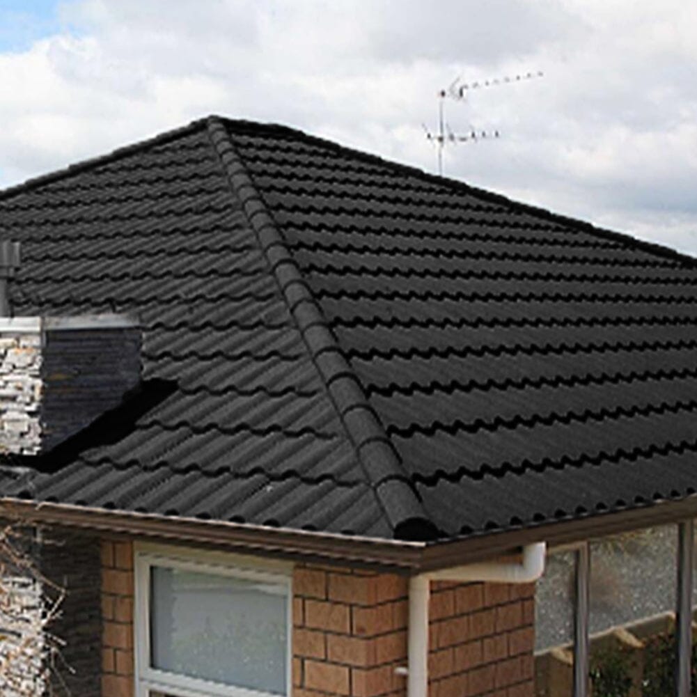 10/20/30pcs Half Round Metal Roofing Ridge Tiles - Black/Grey