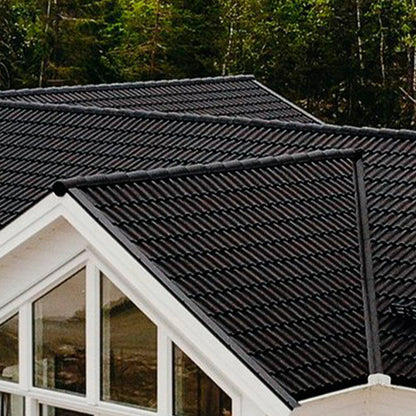 10/20/30pcs Half Round Metal Roofing Ridge Tiles - Black/Grey