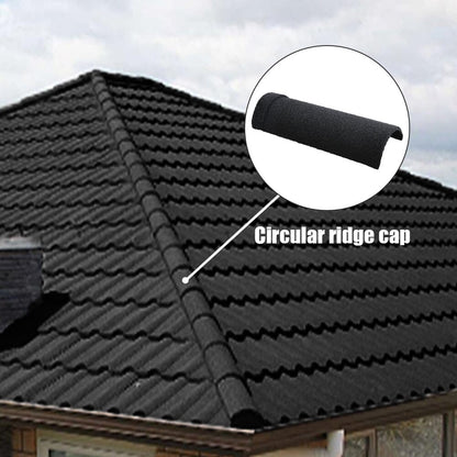 10/20/30pcs Half Round Metal Roofing Ridge Tiles - Black/Grey