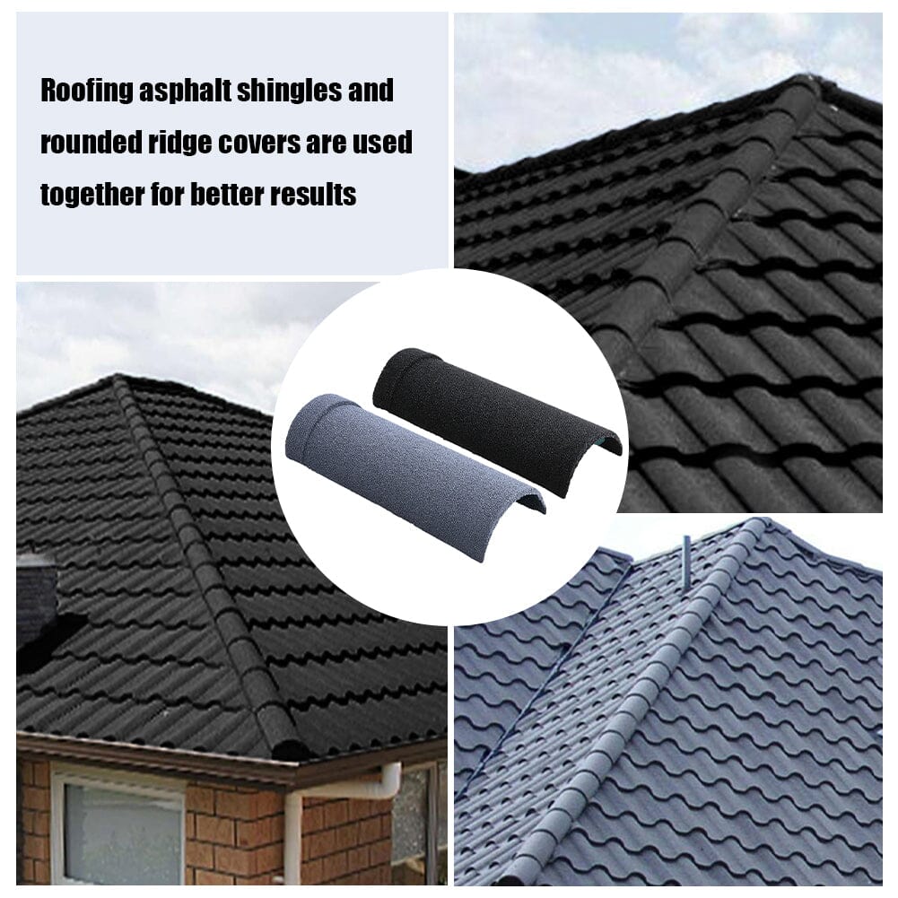 10/20/30pcs Half Round Metal Roofing Ridge Tiles - Black/Grey