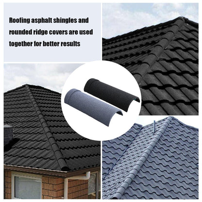 10/20/30pcs Half Round Metal Roofing Ridge Tiles - Black/Grey