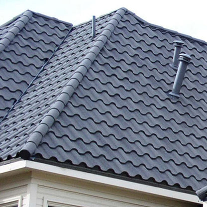 10/20/30pcs Half Round Metal Roofing Ridge Tiles - Black/Grey