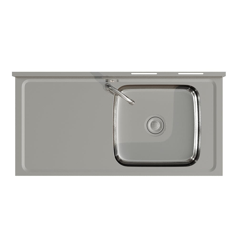 Stainless Steel One Compartment Sink with Shelves