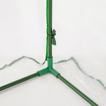 Outsunny Tunnel Greenhouse Green Grow House for Garden Outdoor, Steel Frame, PVC Cover, Transparent, 200 x 100 x 80cm