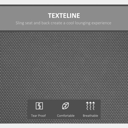 كرسي أرجوحة خارجي من Outsunny بمقعدين للحديقة مع مظلة قابلة للتعديل ومقاعد Texteline وإطار فولاذي، باللون الرمادي الداكن
