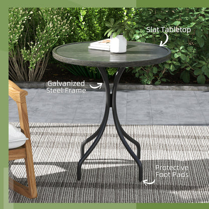 Outsunny 66cm Galvanised Steel Garden Table - Grey