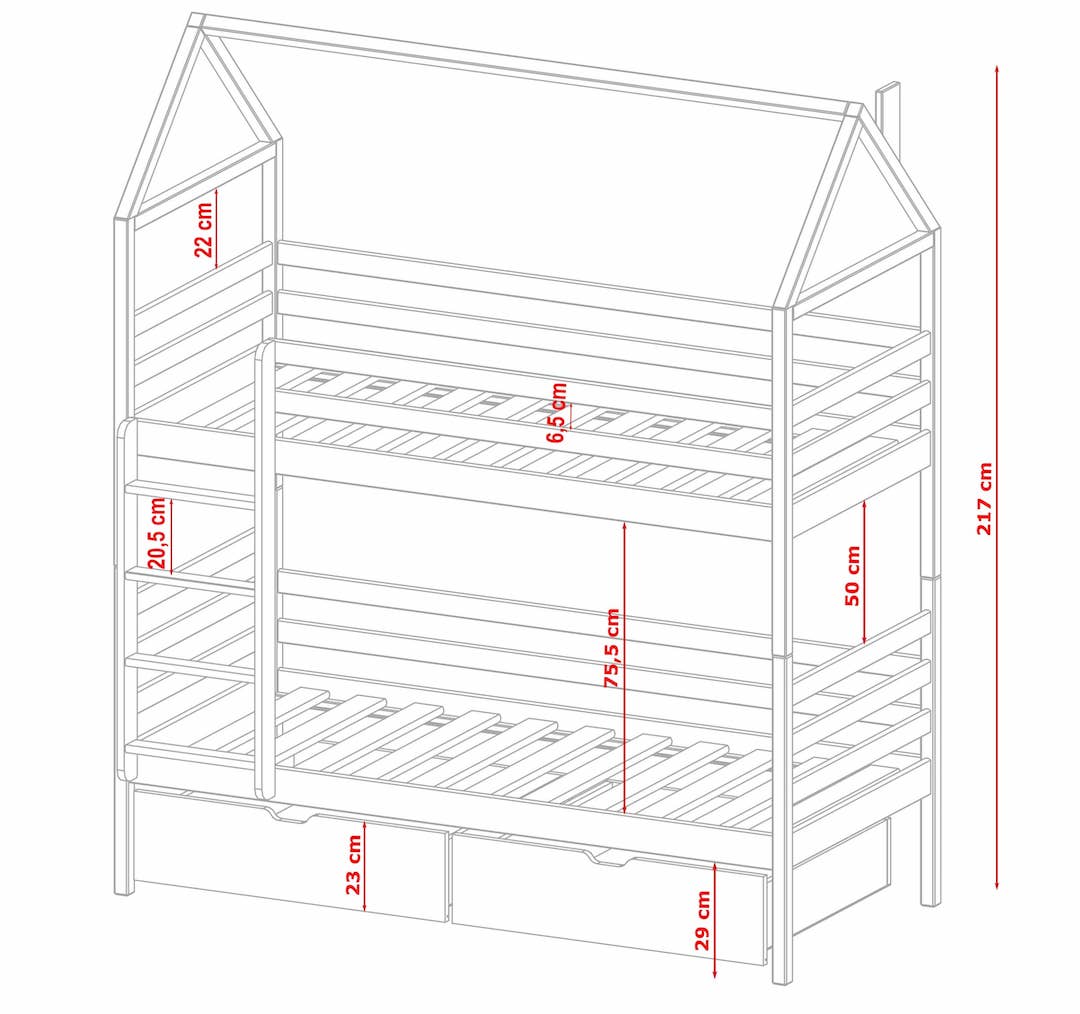 Exeter Wooden Bunk Bed Alex With Storage