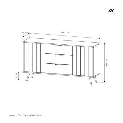 Sideboard 2D3S AMARO Oak Dunin