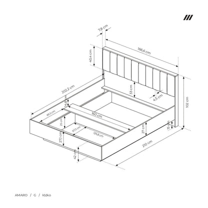 Bed AMARO Oak Dunin