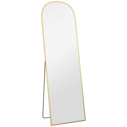 HOMCOM 162cm Aluminium Frame Standing Mirror - Gold