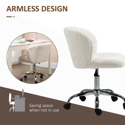 HOMCOM Office Chair with Adjustable Height and Wheels - White