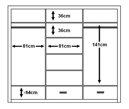 Arti 1 - 3 Sliding Door Wardrobe 250cm