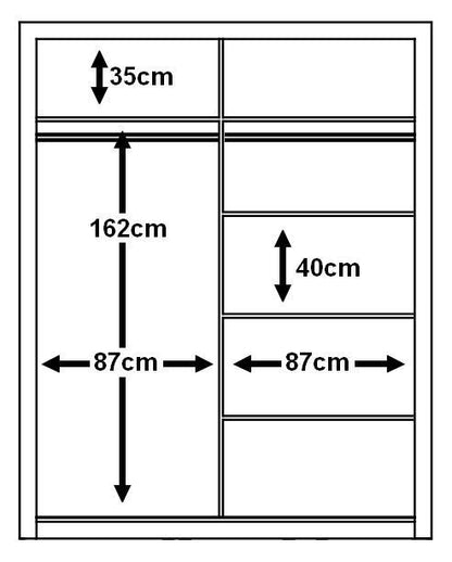 Arti 3 - 2 Sliding Door Wardrobe 181cm