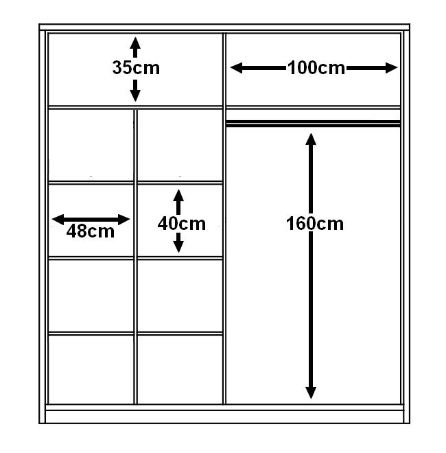 Arti 8 - 2 Sliding Door Wardrobe 203cm