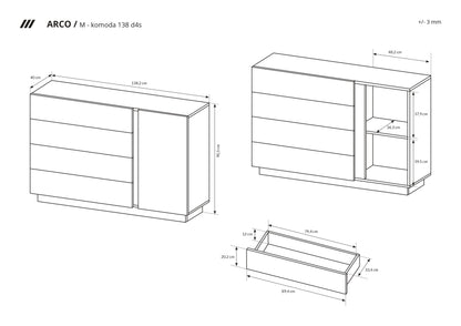 Chest of Drawers D4S ARCO White / White Gloss
