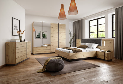 Set of Bedside Tables ARCO Oak Artisan / Grey