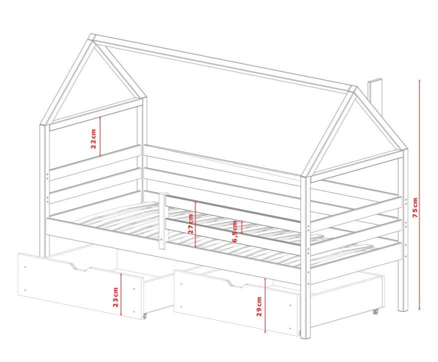 Wooden Single Bed Aaron With Storage