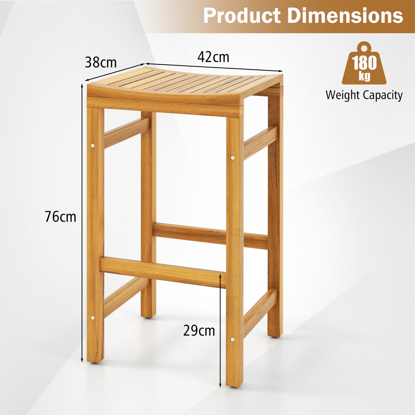 76cm Height Bar Chair with Saddle Shaped Seat and Sturdy Footrest