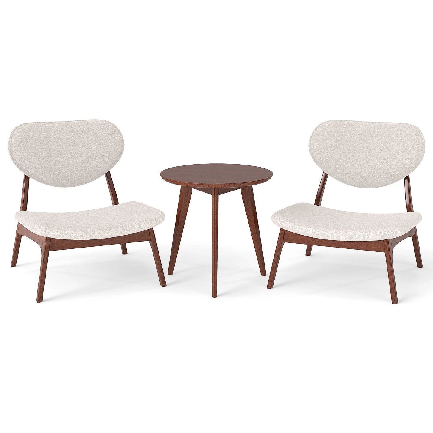 Accent Chairs Set of 2 with Side Table for Bedroom Waiting Room-Beige